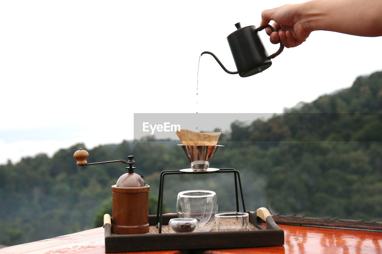 Coffee hand drip set in jungle