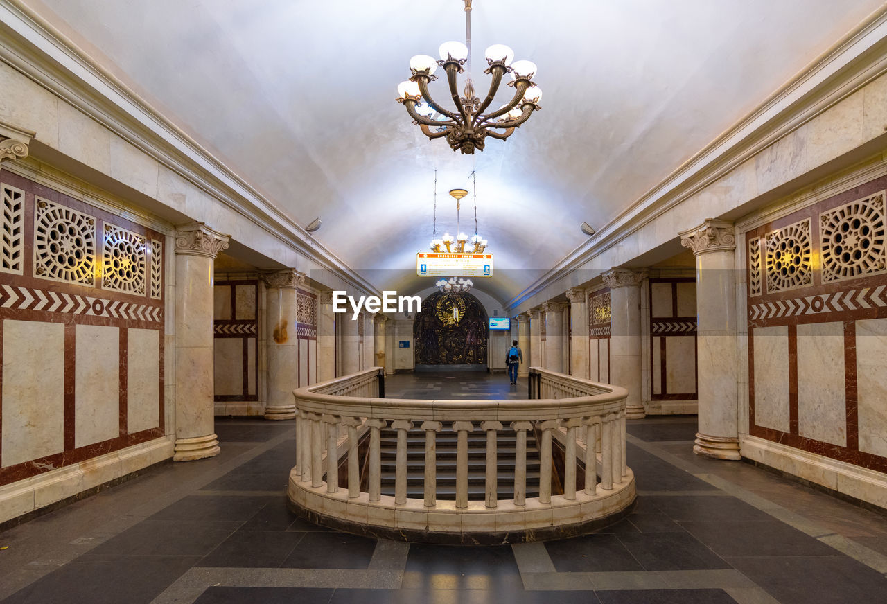 Interior view of metro station in moscow, russia. 