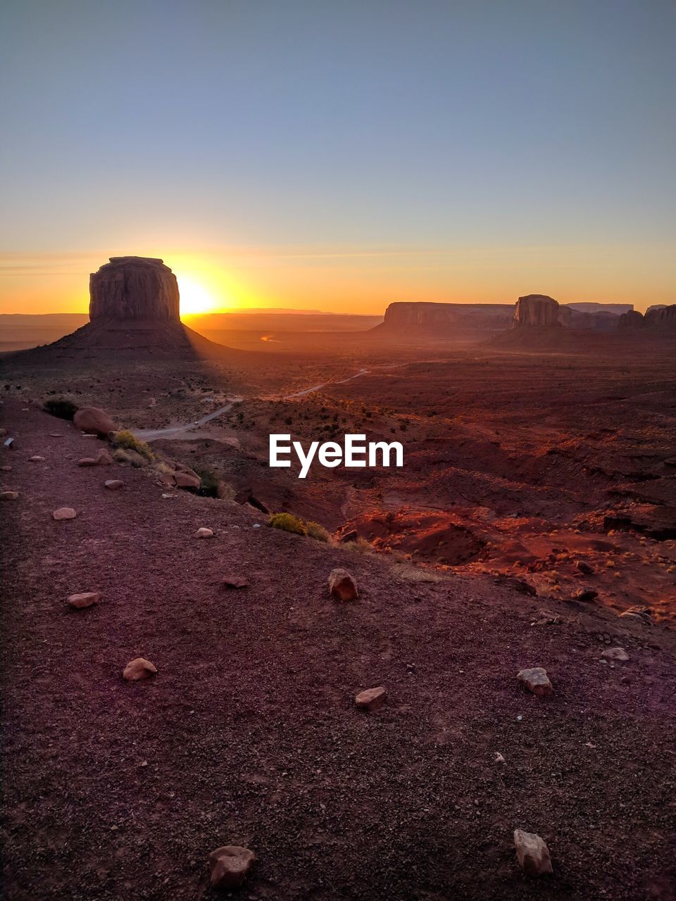 Scenic view of desert during sunset