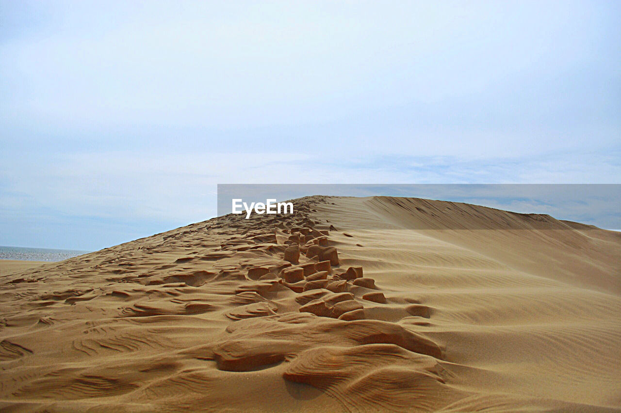 View of sand dunes in desert