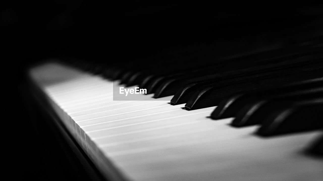 Close-up of piano keys