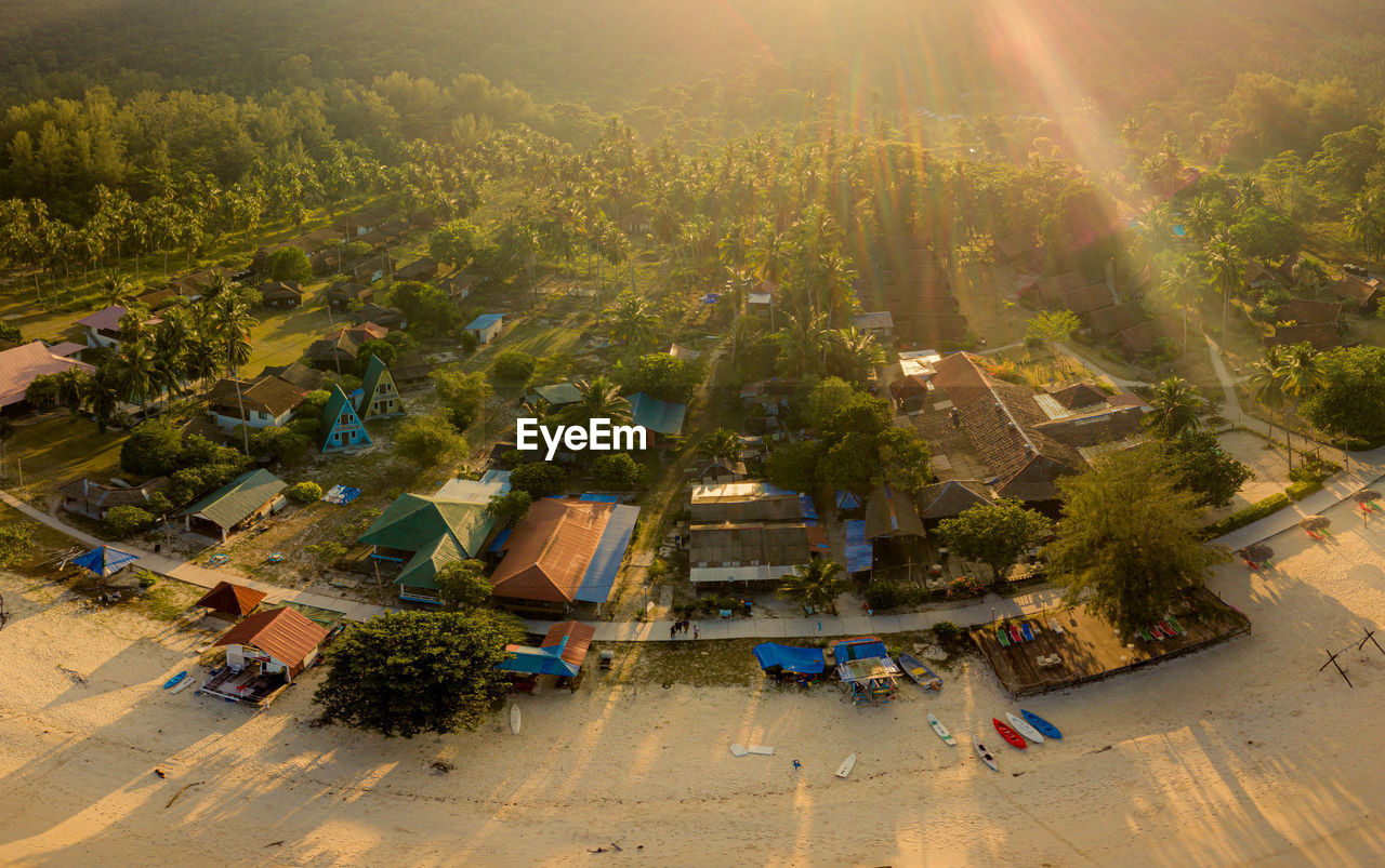 high angle view of beach