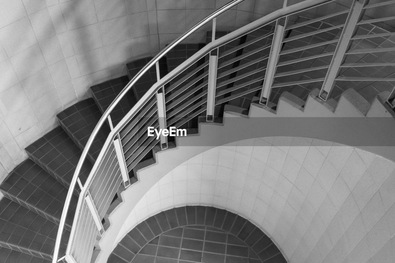 low angle view of spiral staircase