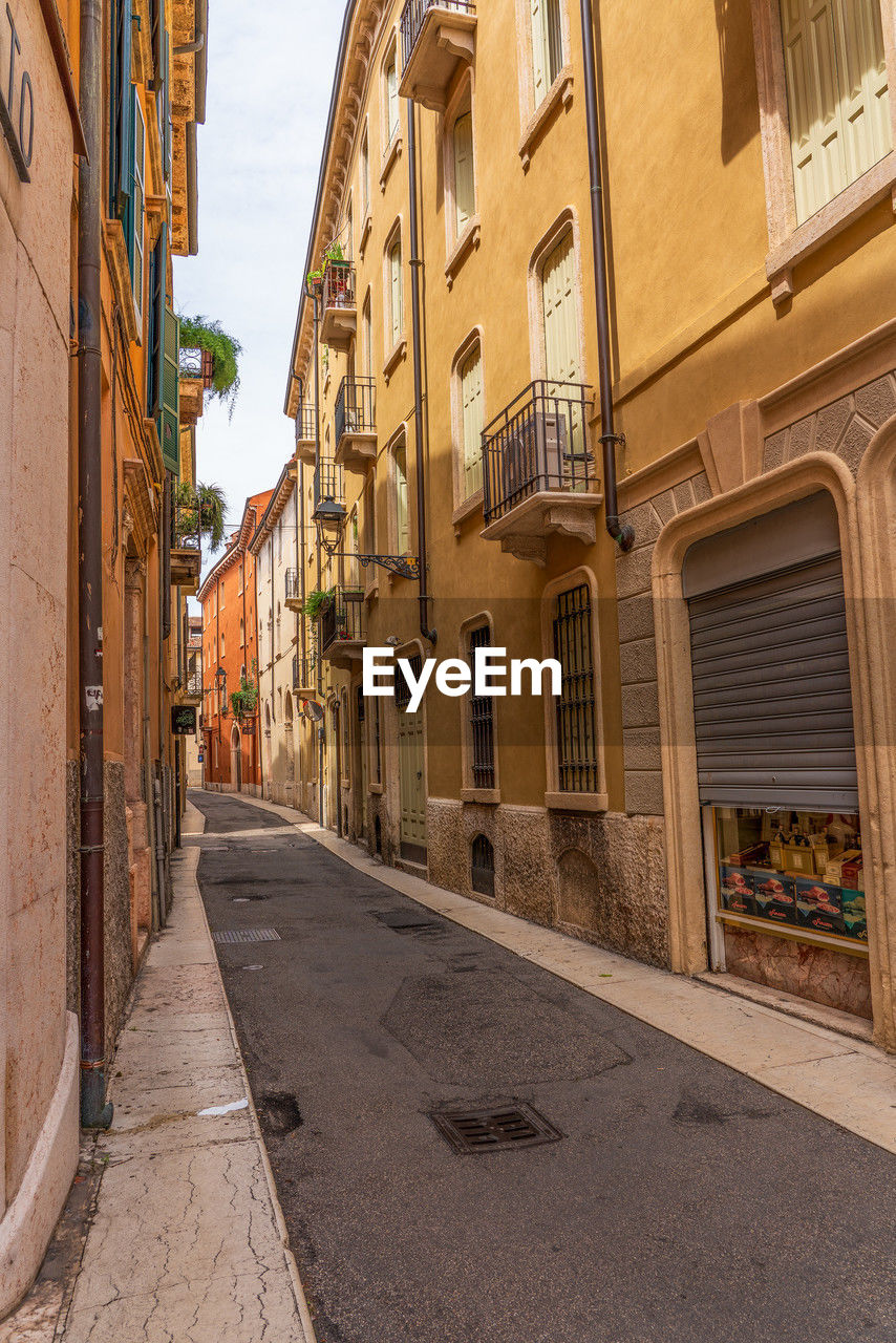 Old town street in verona in italy.