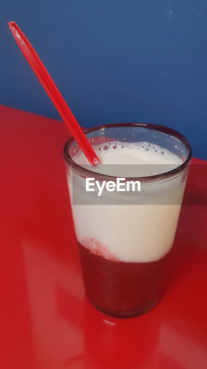 Close-up of drink in glass on table