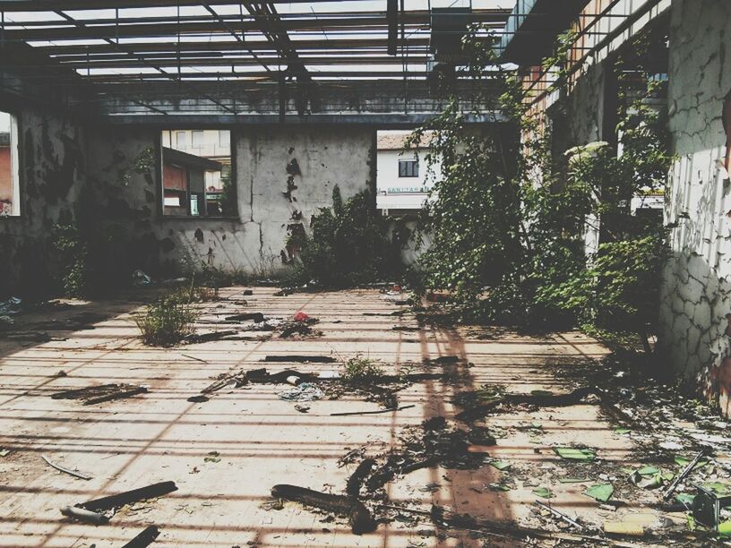 Interior of abandoned building