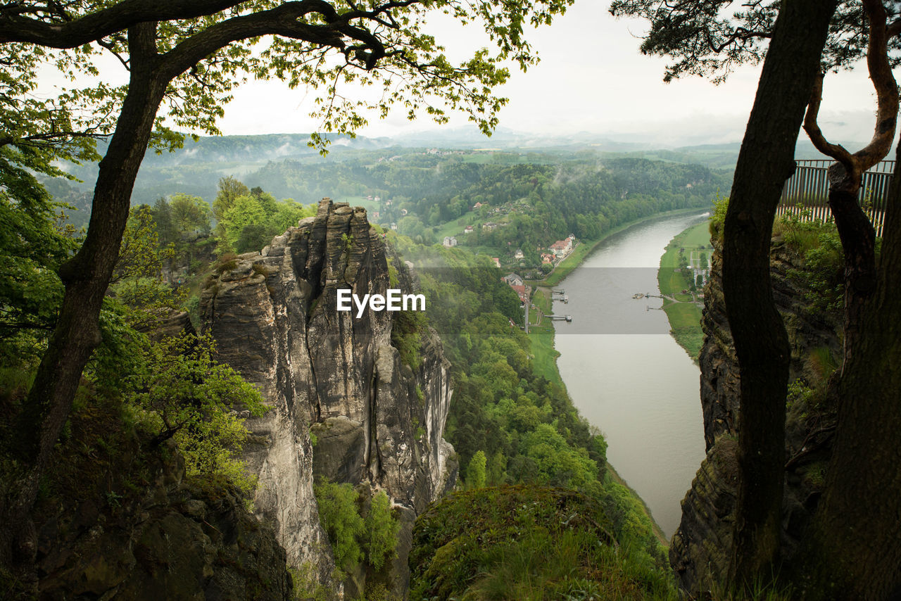 Bastei in the elbe sandstone mountains in the saxon switzerland in germany