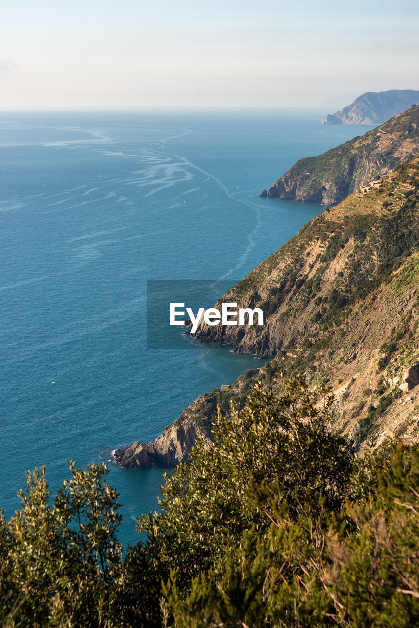 High angle view of sea against sky