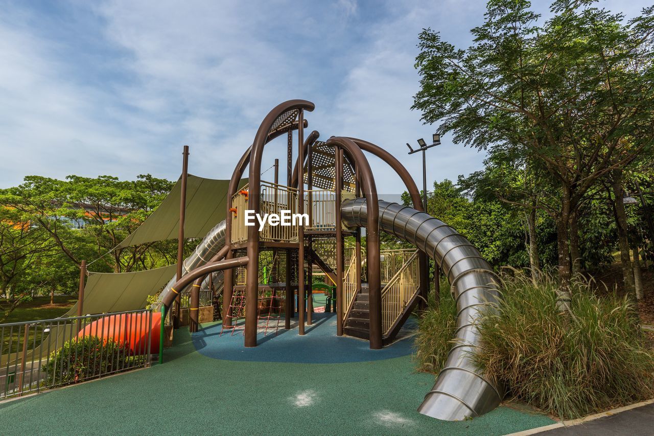 Playground - woodlands admiralty park. modern loops, twirls and slides