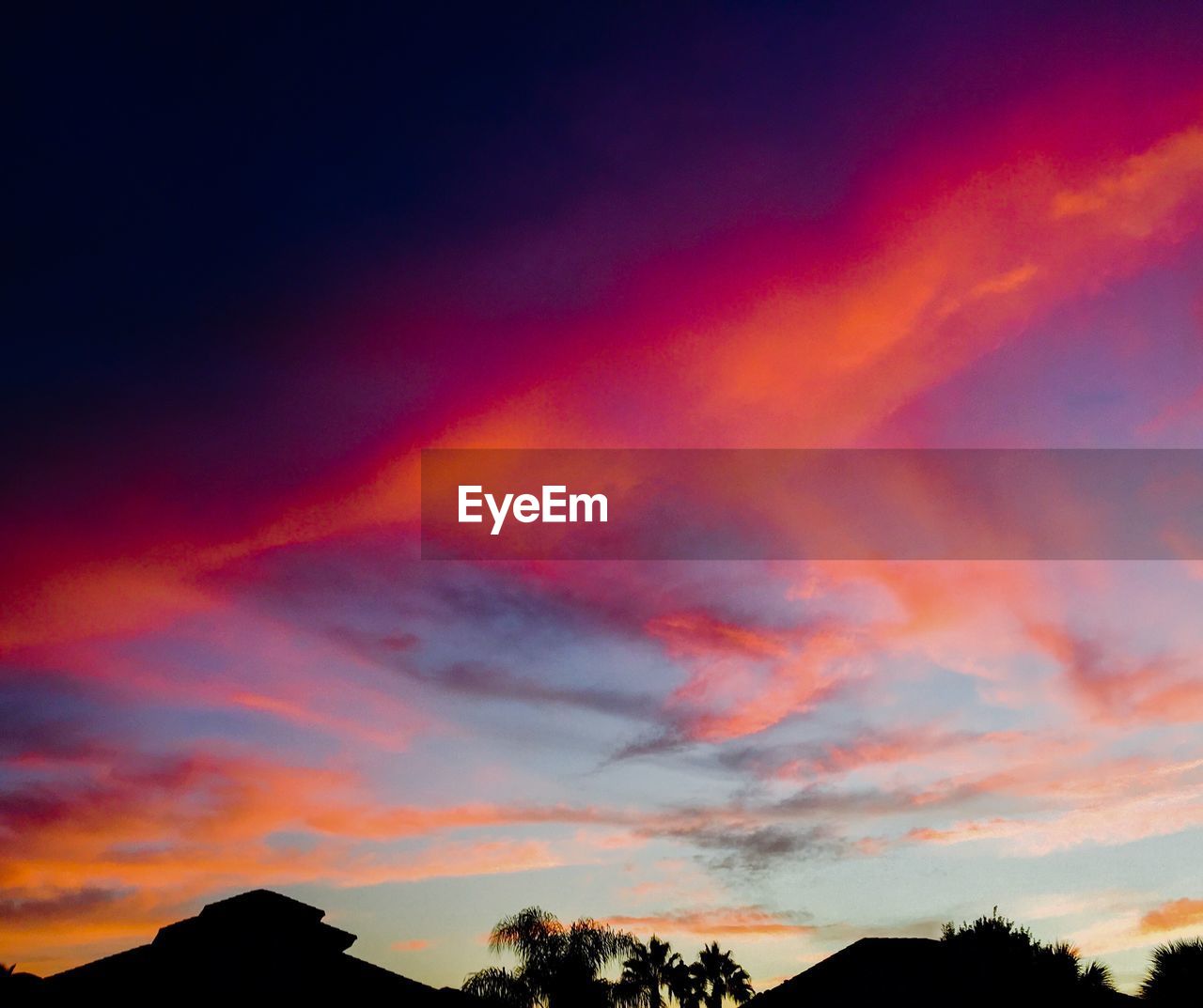 Red dramatic sky at sunset