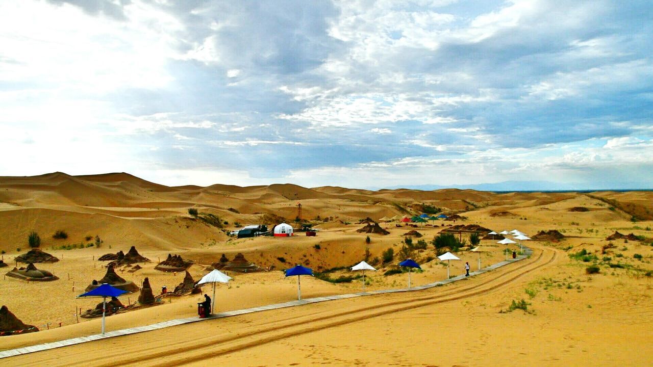 Scenic view of desert against sky