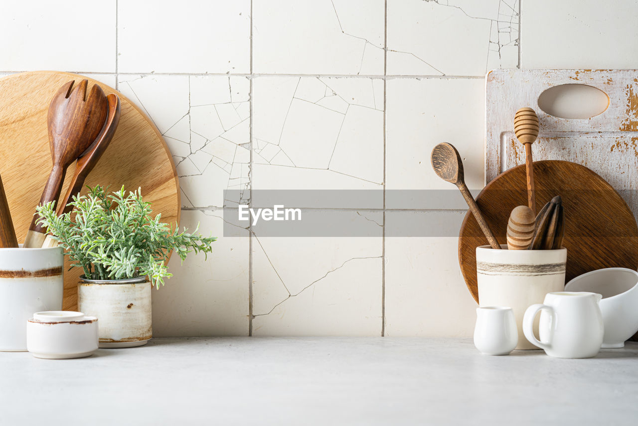 close-up of potted plants on table