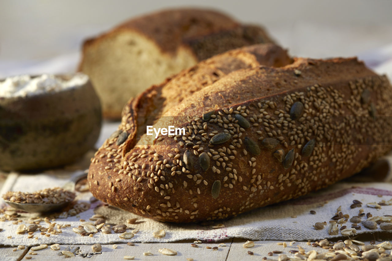 Close-up of bread on table