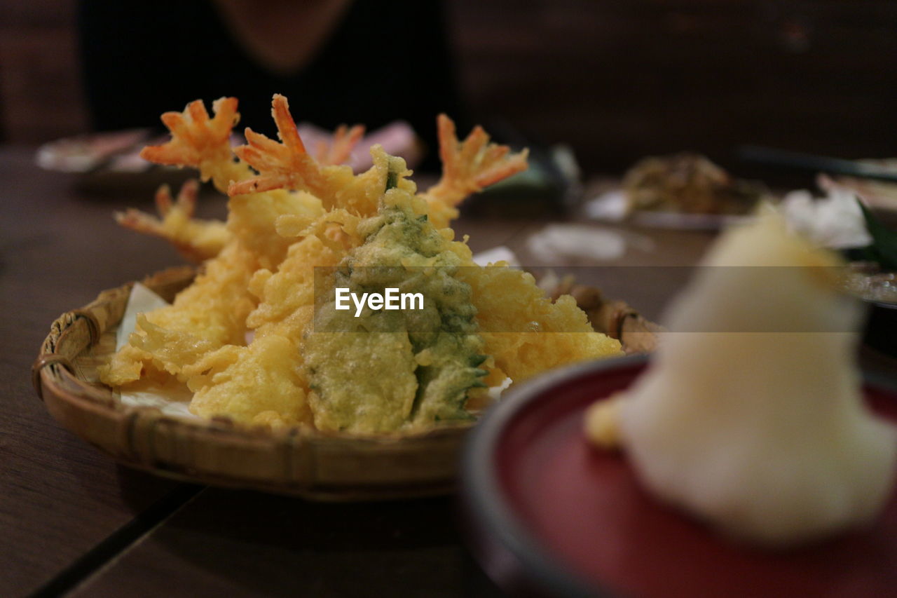 Close-up of tempura in bowl