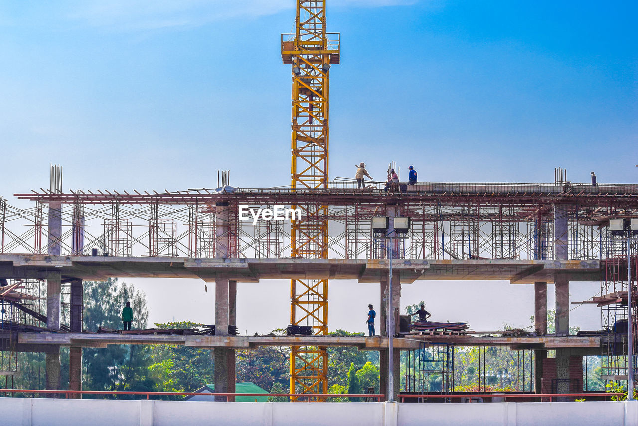 Workers working at construction site