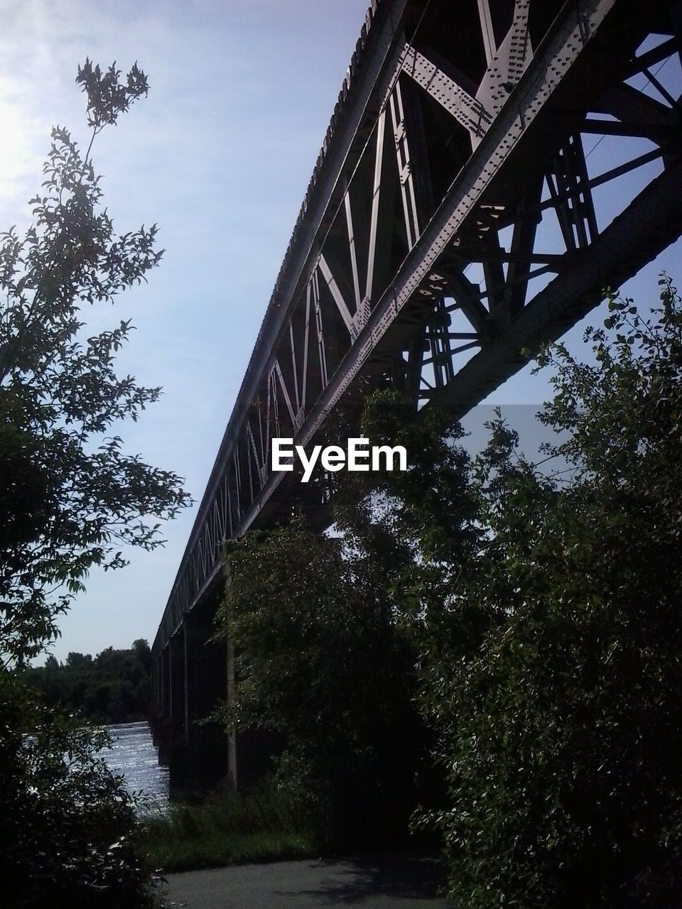 LOW ANGLE VIEW OF BRIDGE OVER THE RIVER