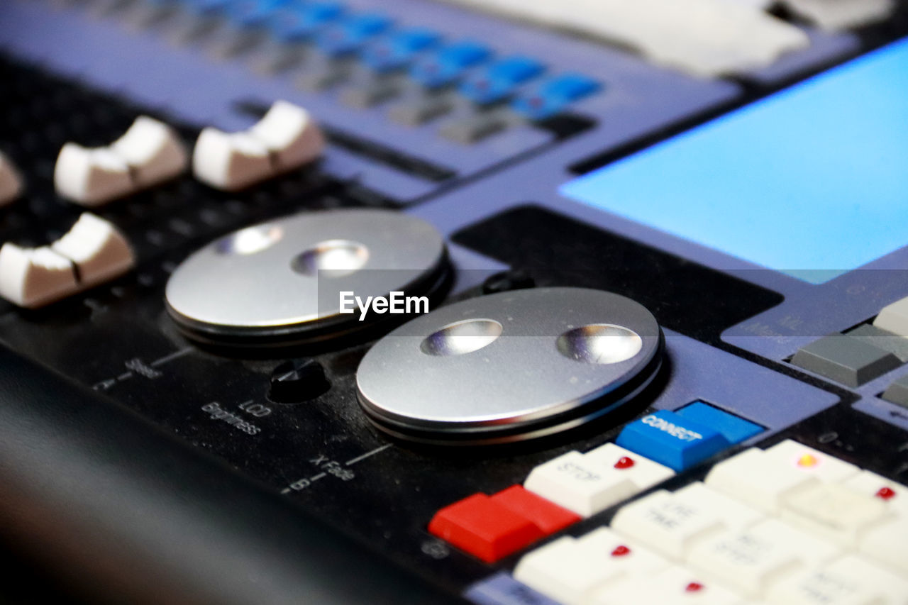 Professional audio sound mixing console faders