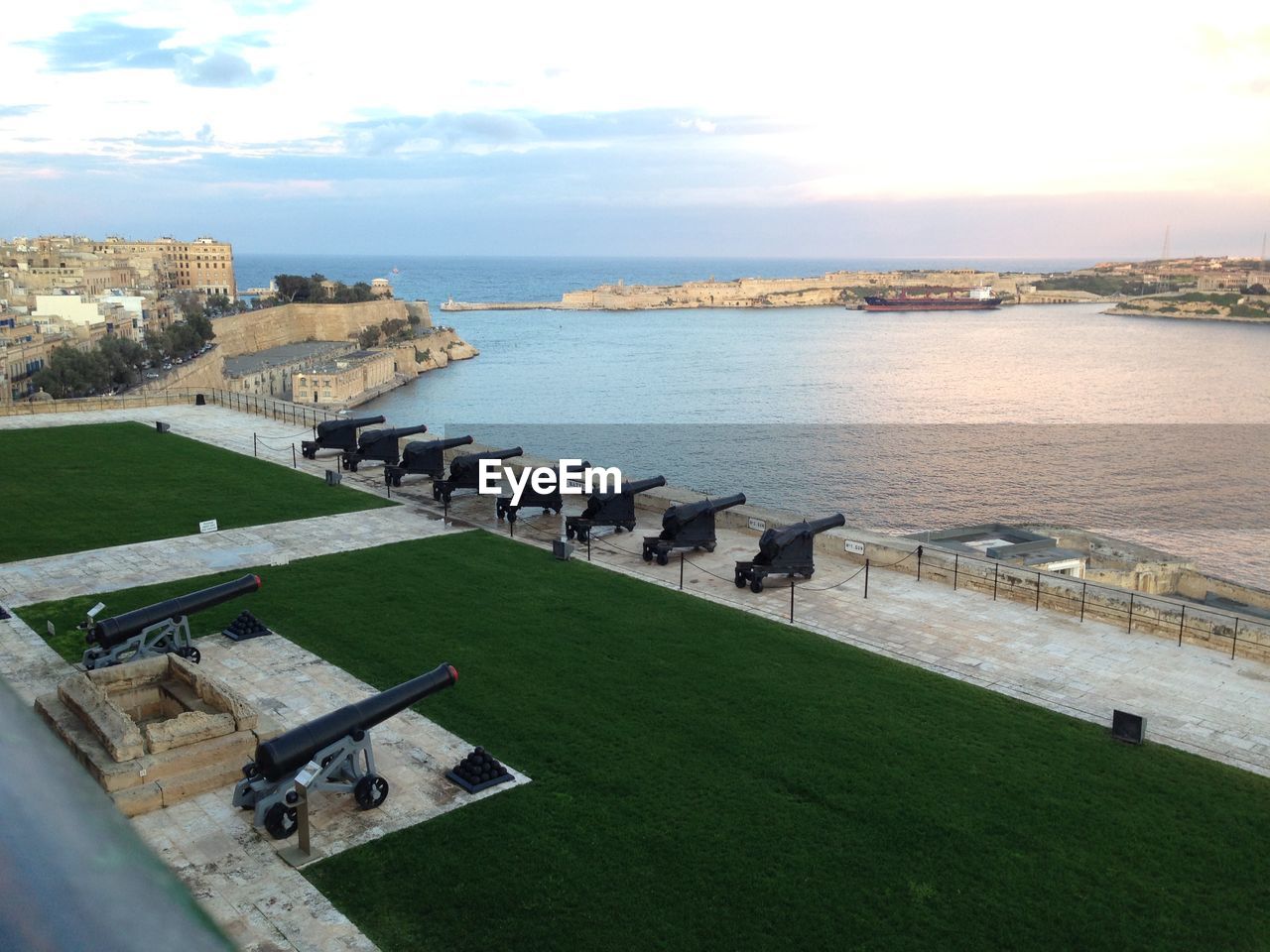 High angle view of valletta  from the fort in malta 