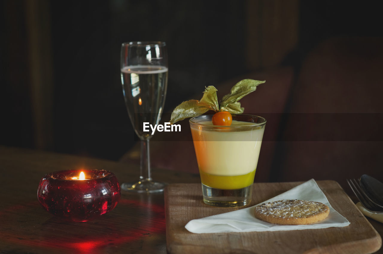 Close-up of drinks on table