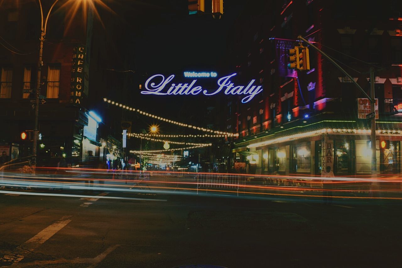 LIGHT TRAILS ON CITY STREET