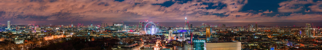 London skyline panorama by night