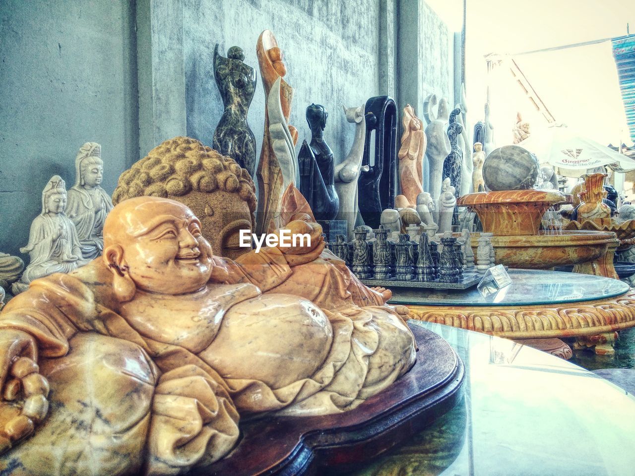Statues for sale in shop