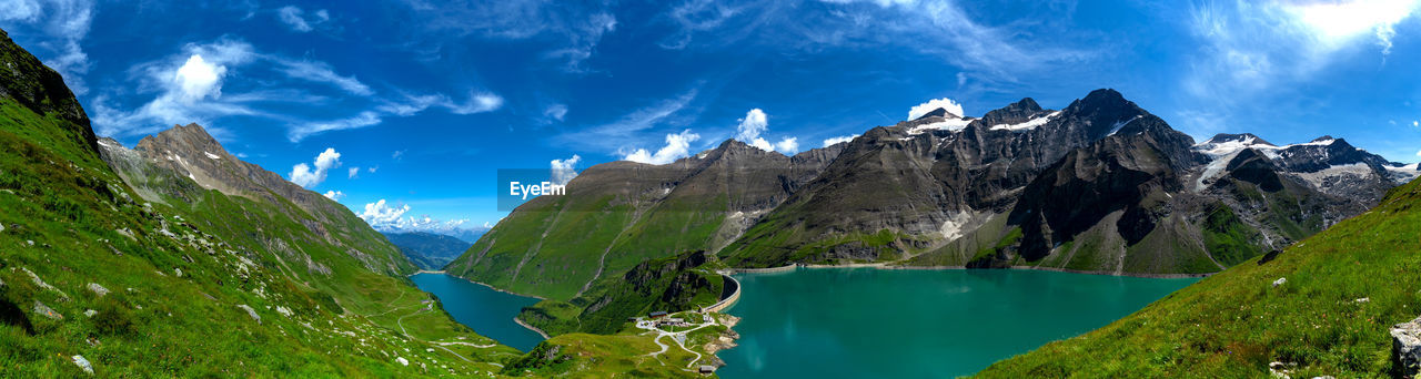 Panorama of the kaprun dam, a hydroelectric power station in the austrian alps