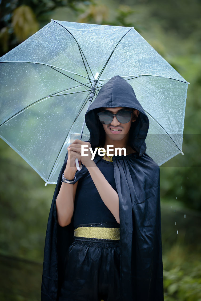 young woman with umbrella