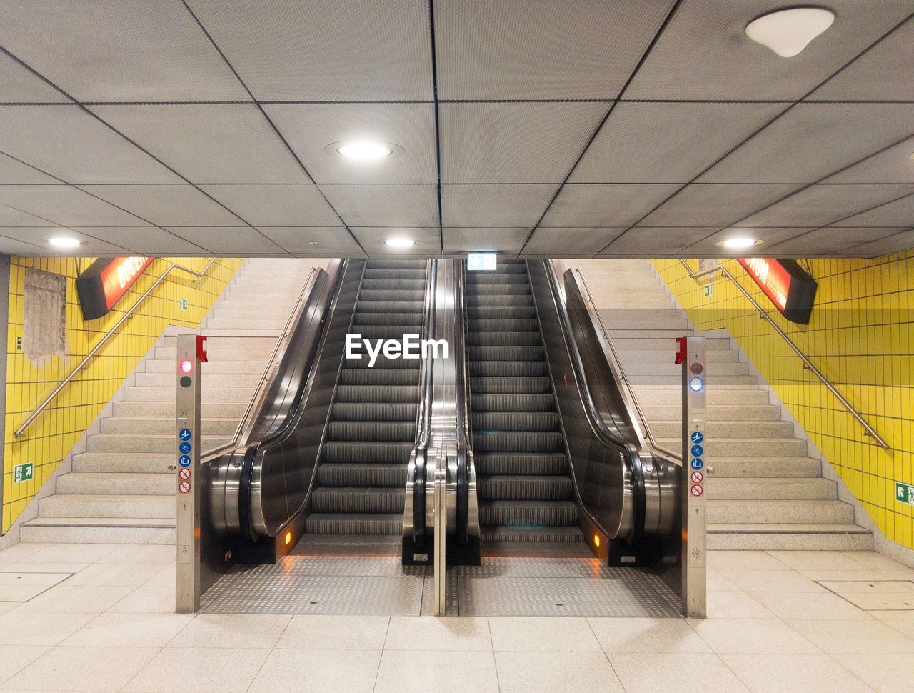 ILLUMINATED UNDERGROUND SUBWAY STATION