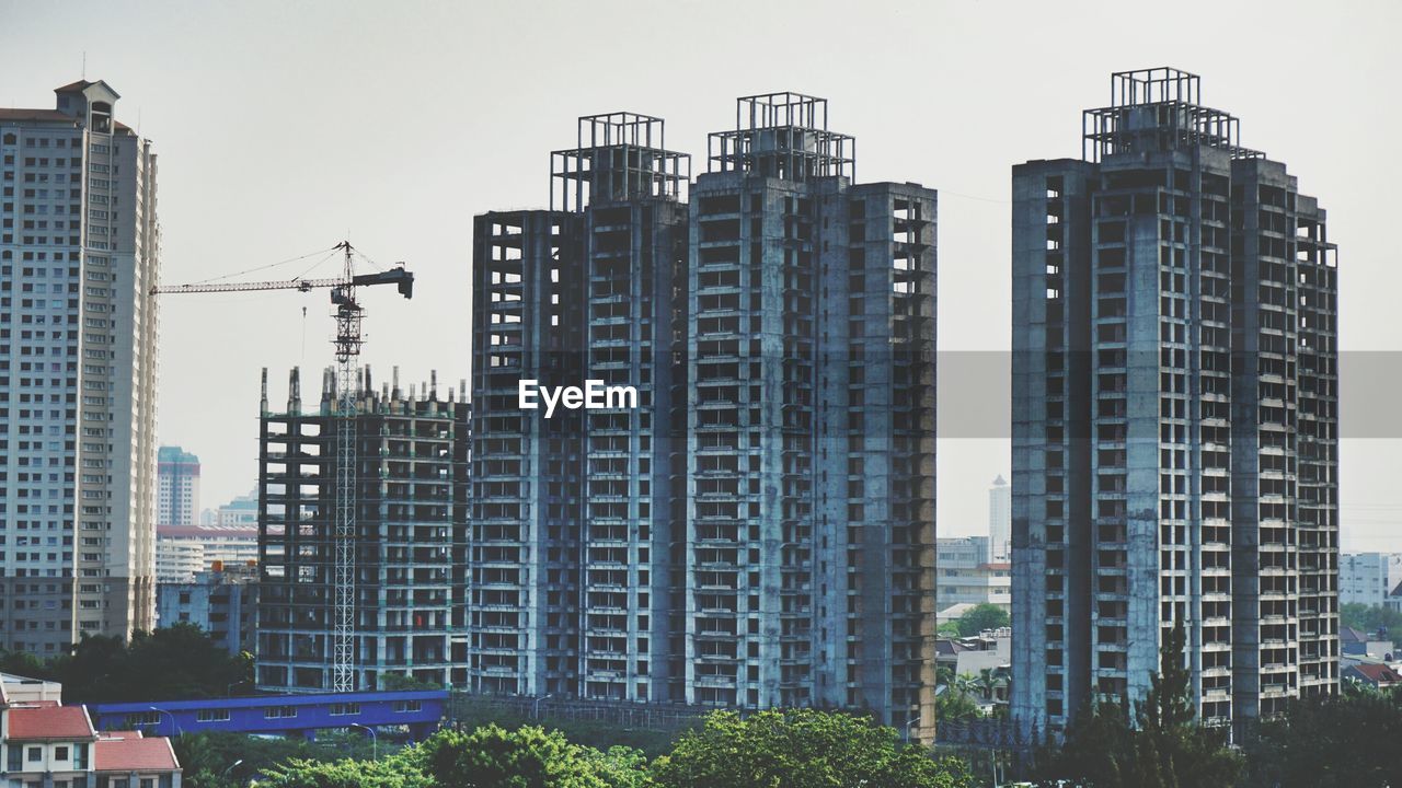 Buildings against sky in city