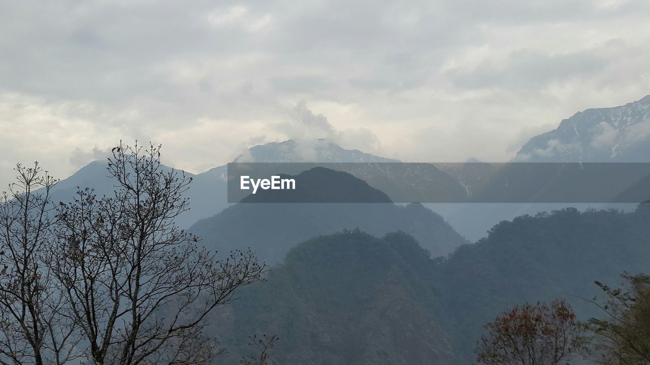 Scenic view of mountains against sky