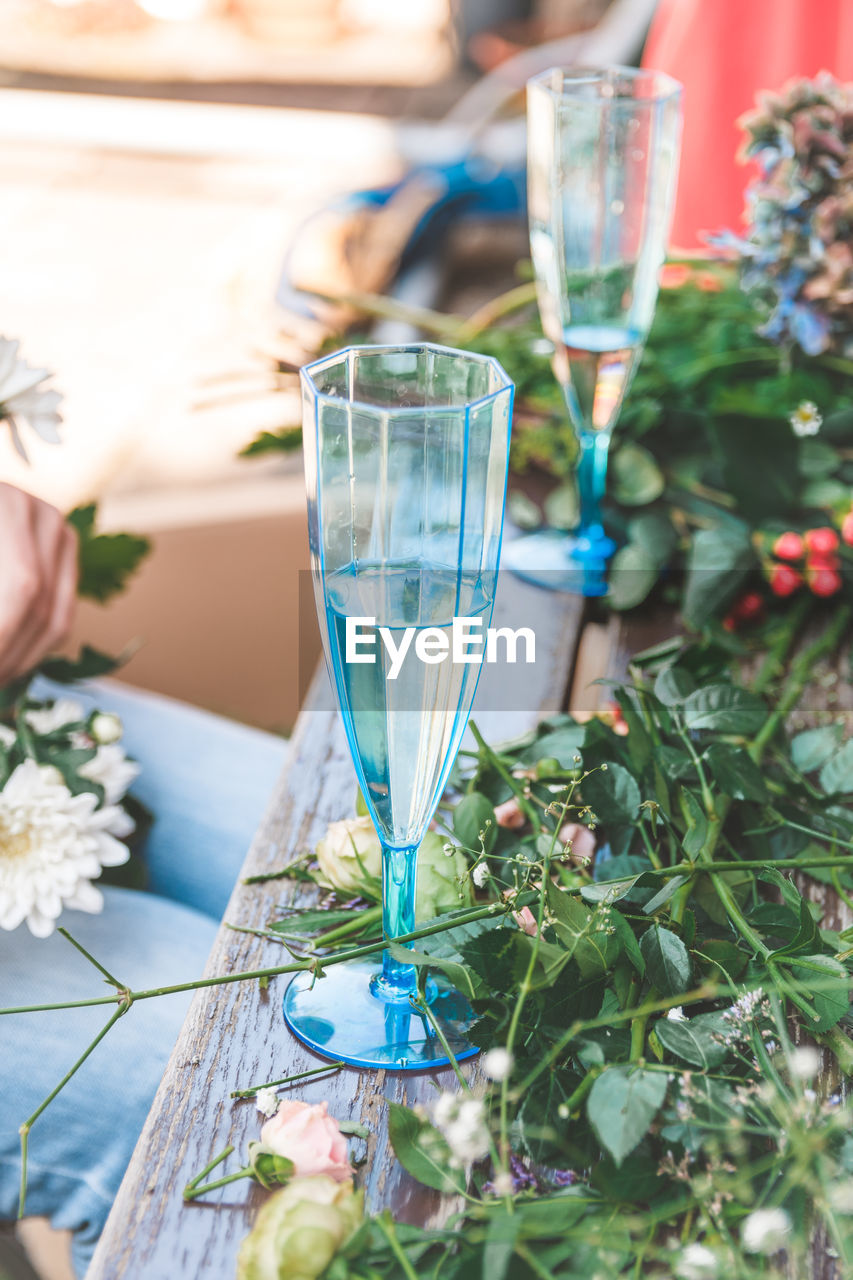 Close-up of wine glass on table