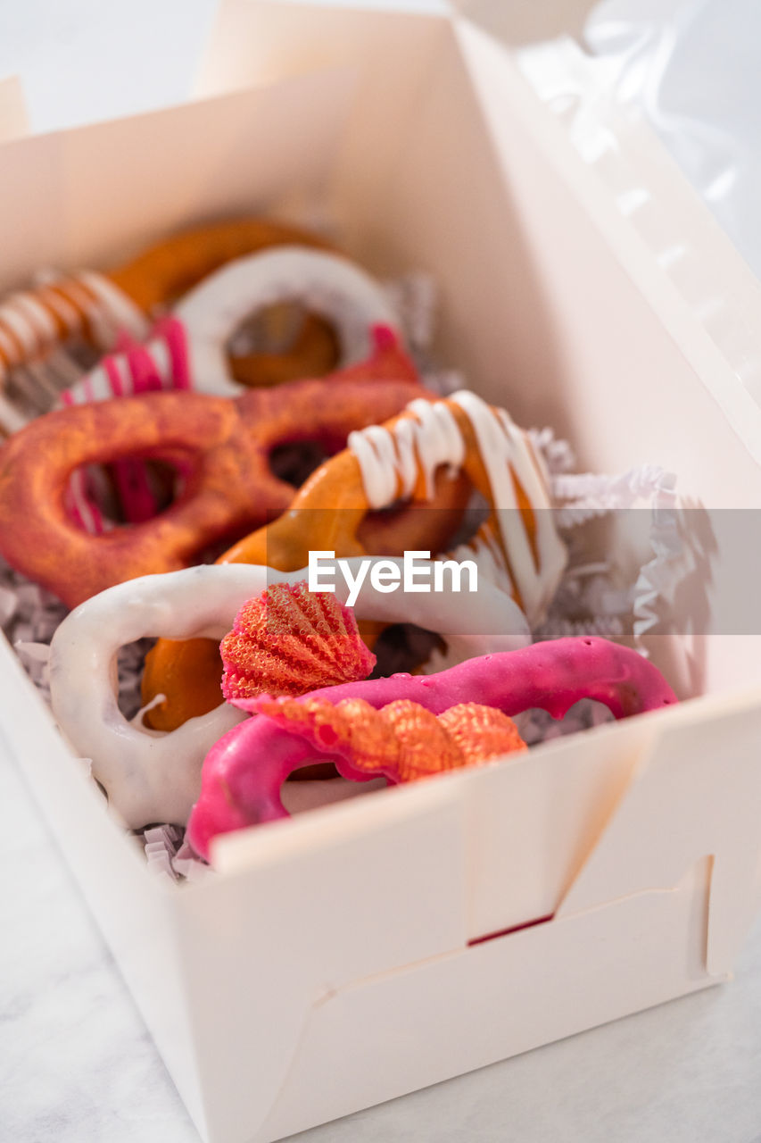 high angle view of food on table