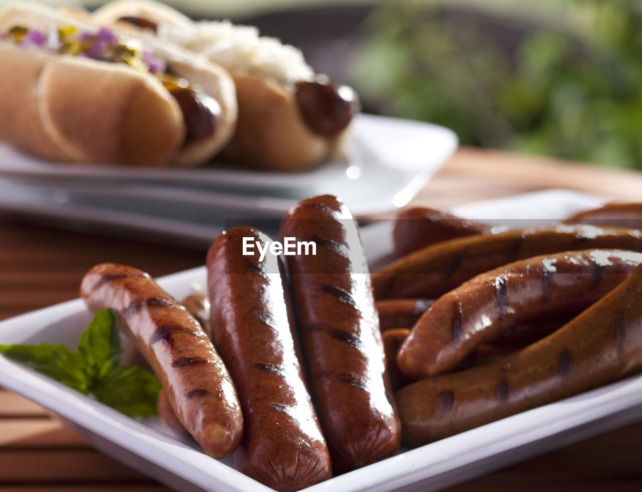 Close-up of grilled sausages