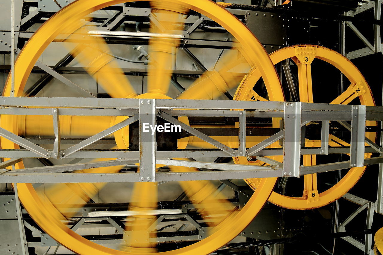 Yellow wheels in industry