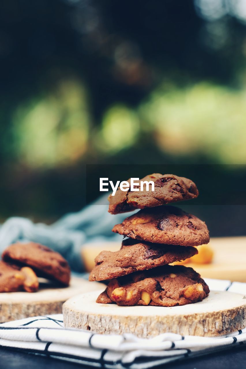 Close-up of cookies on table