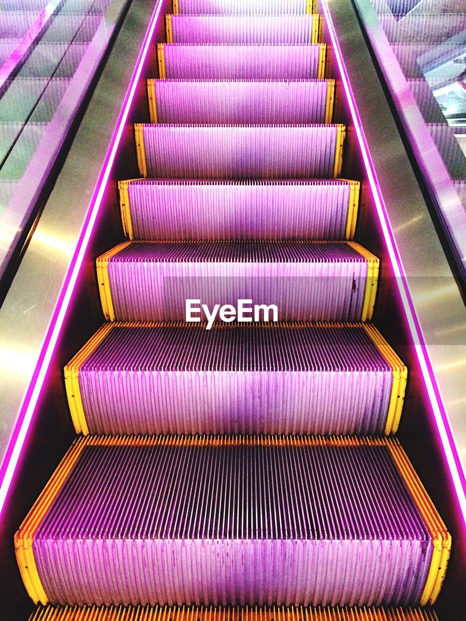 Low angle view of escalator