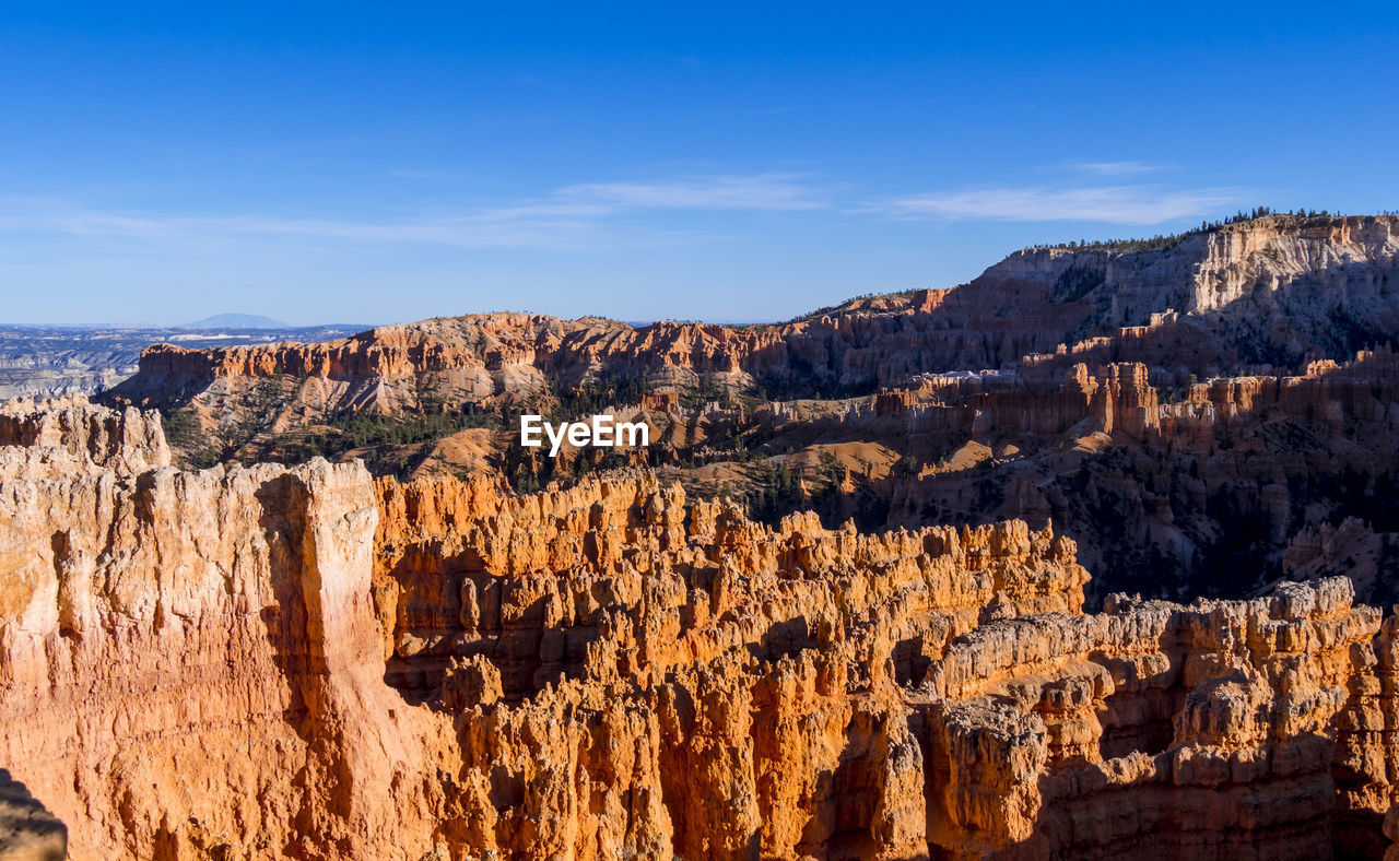 PANORAMIC VIEW OF ROCK FORMATIONS IN MOUNTAINS