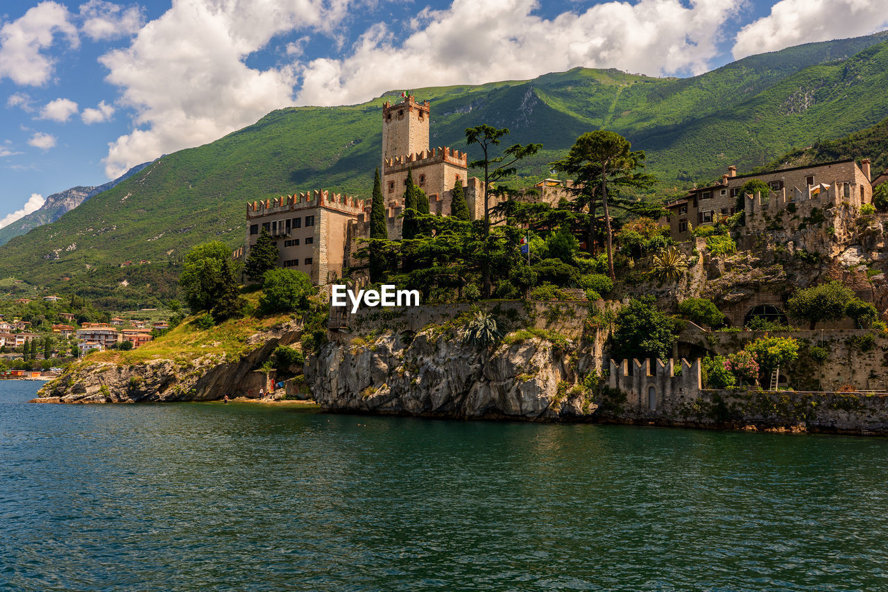 Panoramic view of scaliger castle near malcesine in italy.