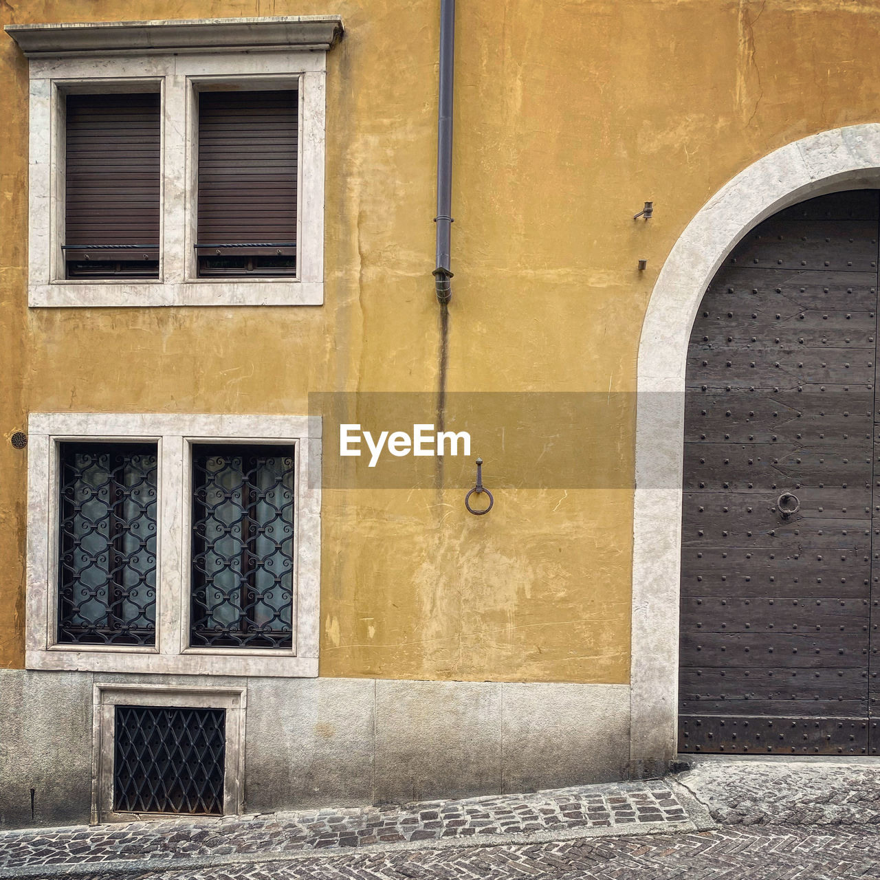 Yellow wall exterior of house in italy