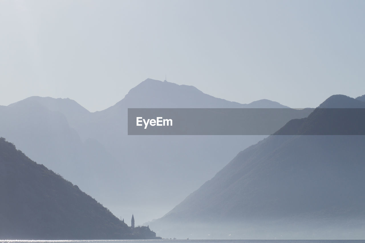 Scenic view of mountains against clear sky