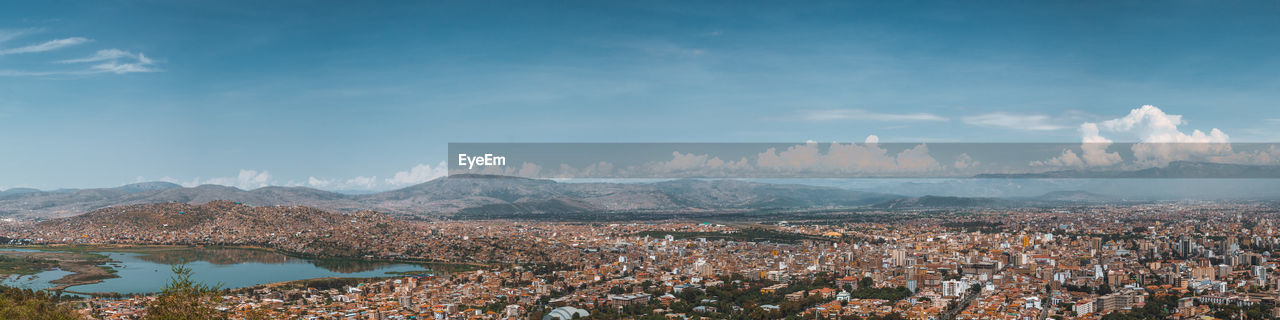 Panoramic view of townscape against sky