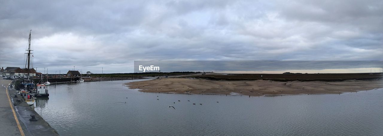 PANORAMIC SHOT OF BEACH AGAINST SKY