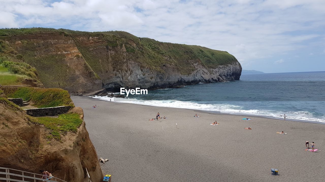 Scenic view of beach against sky