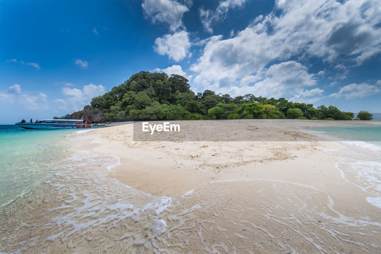 PANORAMIC SHOT OF BEACH AGAINST SKY