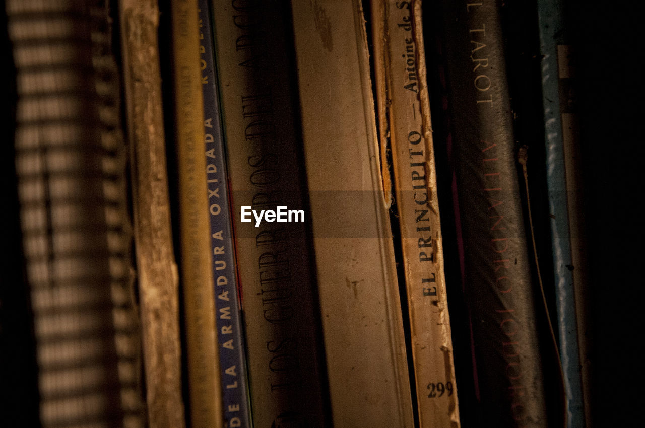 Full frame shot of old books