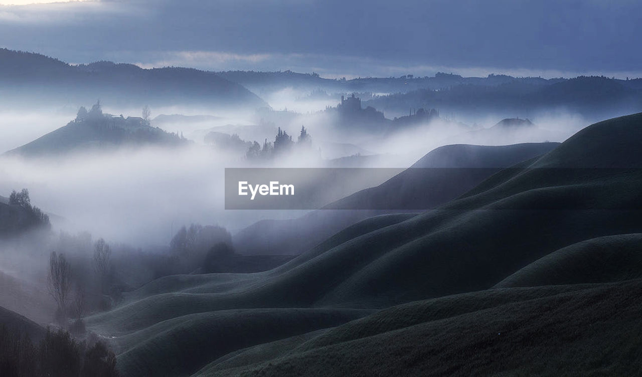 Panoramic view of mountains against sky