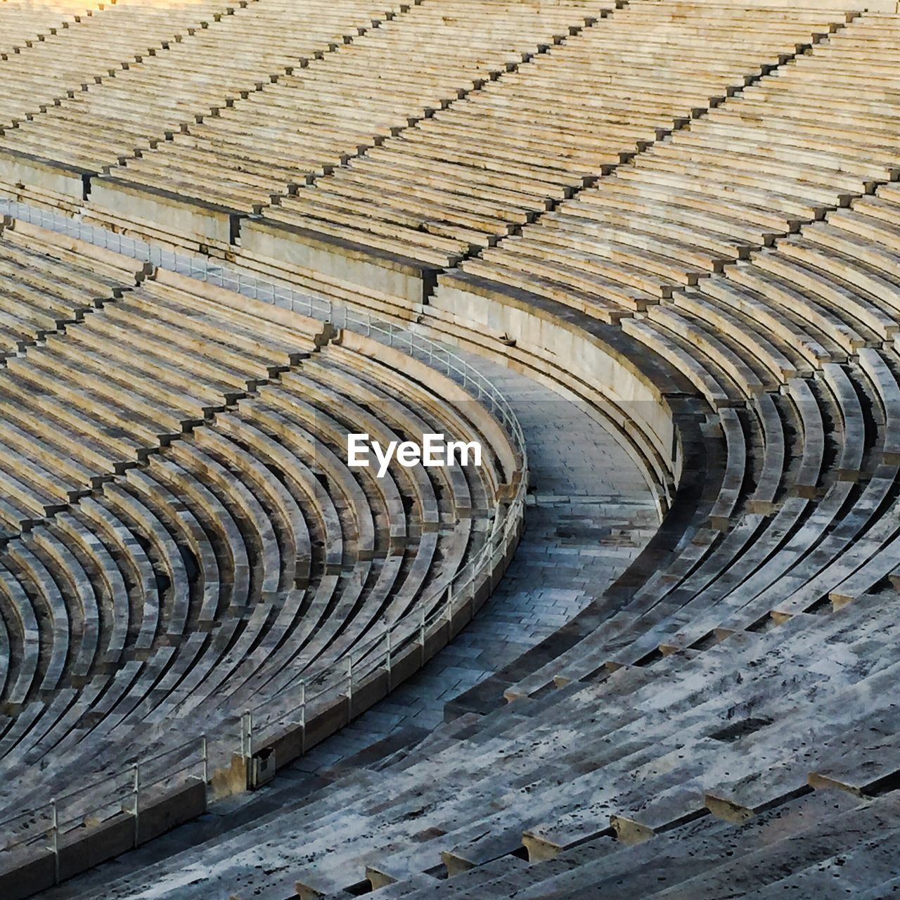 High angle view of seats at panathenaic stadium