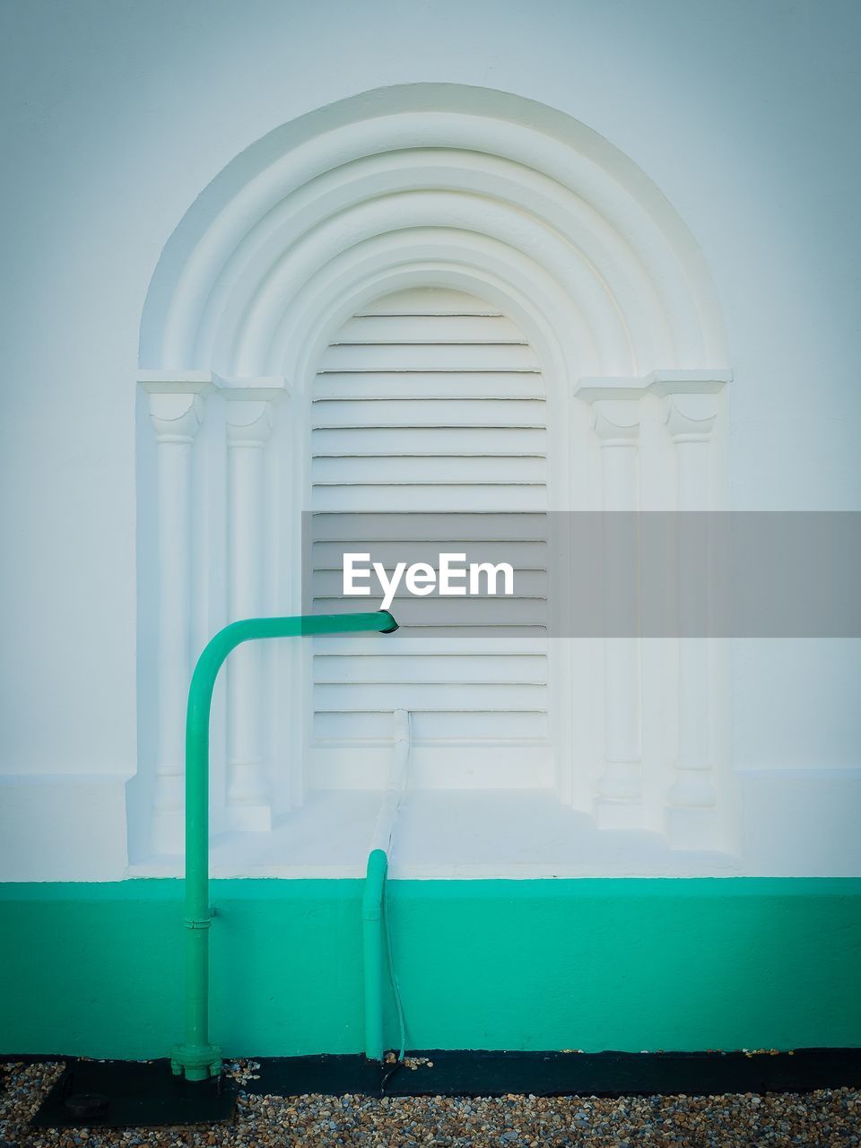 green, arch, architecture, blue, no people, built structure, indoors, day, entrance, wall - building feature, door, nature, building
