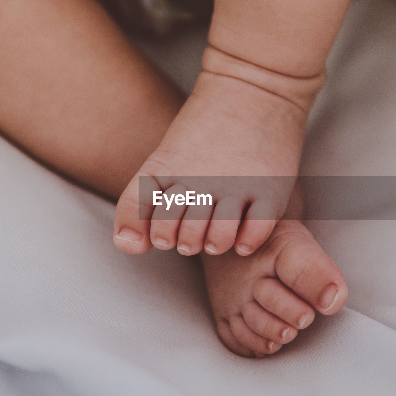 LOW SECTION OF BABY FEET WITH TATTOO